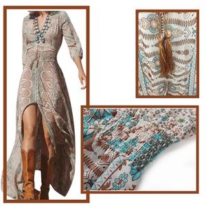 Front Slit Button Front Boho 3/4 Slv Lightweight